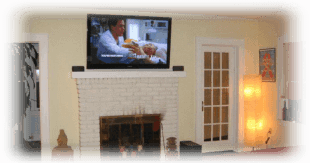TV installation and flat panel television